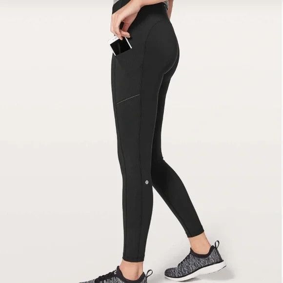 Lululemon Speed Up Tight 28" Inseam Full On Luxtreme Black Leggings Women's Sz 6 - Picture 1 of 7